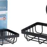 BS Badkamer zeepbakje met zuignap 134x115x115mm - zwart