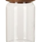 Voorraadpot glas 700ml Acacia hout deksel