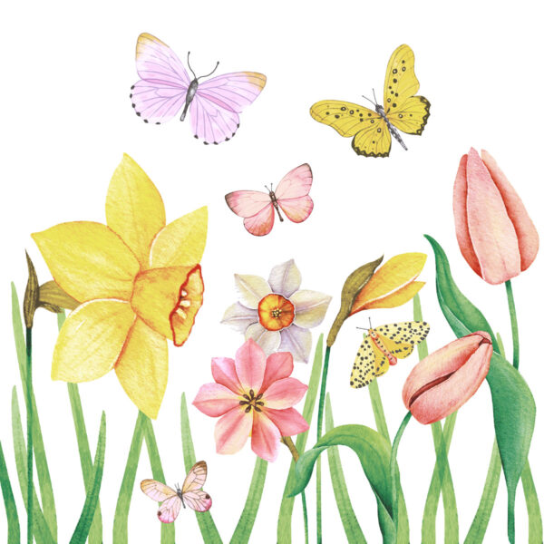 Duni servetten Butterfly Meadow 3-laags 33x33cm