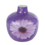 Vaas Gerbera paars metaal 18x18x18cm