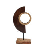 Sculptuur Art' S o/voet naturel/zwart mango 13x6x36cm