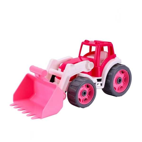 Sun Fun tractor met shovel 36x16x16cm roze