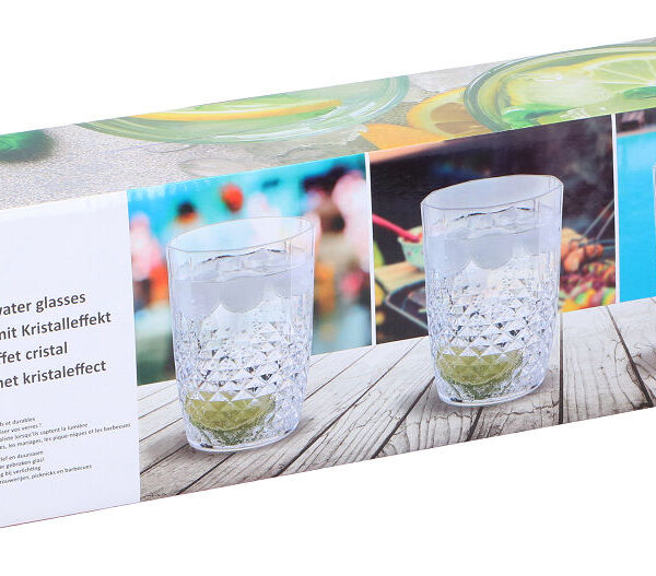 Alpina waterglazen kristal 400ml set 6 stuks PS onbreekbaar