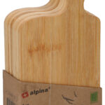 Alpina Bamboe serveerplank 11,5x18x5cm set 4 stuks
