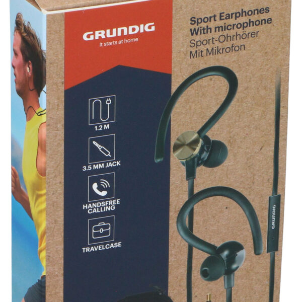Grundig Sport Oortelefoon met microfoon en tasje