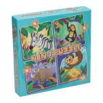 Puzzel 4 in 1 - Wilde dieren