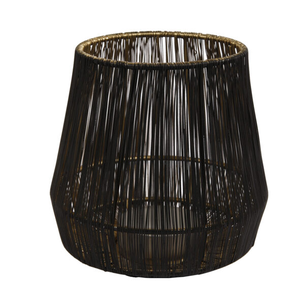Draadlantaarn M zwart/goud 15x15x15cm
