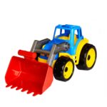 Sun Fun tractor met shovel 36x16x16cm geel blauw