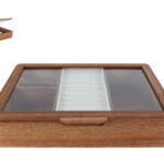 Sieradendoos Jet naturel acacia 19x19x22cm