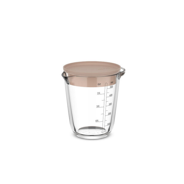 Mepal glas maatbeker Chef It 500ml met deksel - chalk
