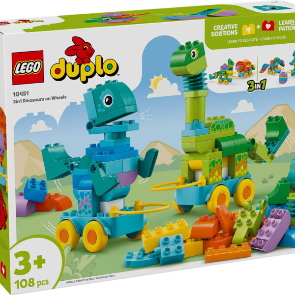 DUPLO Stad 3-in-1 dinosaurussen op wielen