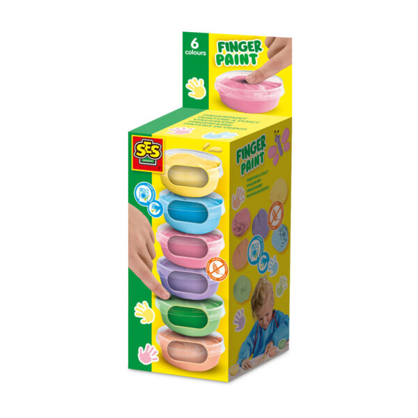 SES Vingerverf pastel 6 kleuren x45ml
