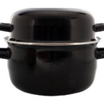 Mosselpan 24 cm. zwart emaille