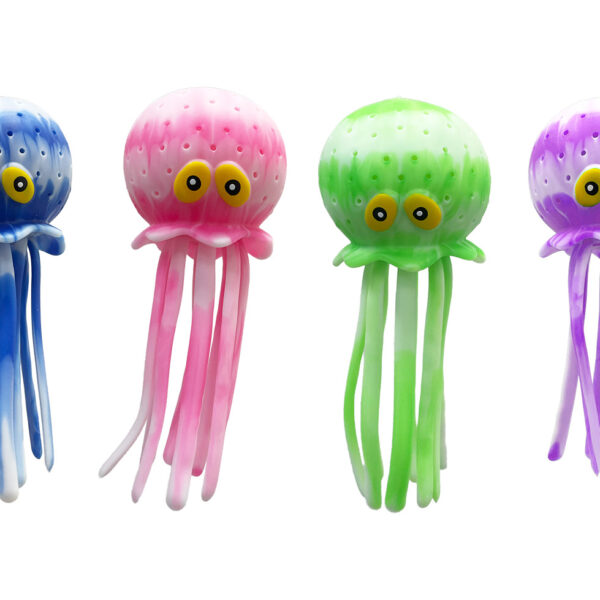 Splash en Sponge twee kleurige octopus in displ