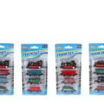 2-Play locomotief met 3 aanhangers die cast pull back 4ass