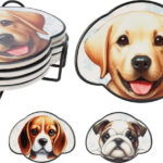 Onderzetter Hond 4 stuks in houder