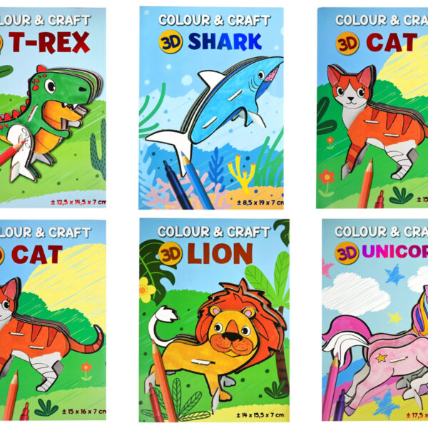 Kleur en aak je eigen dier 3D assori