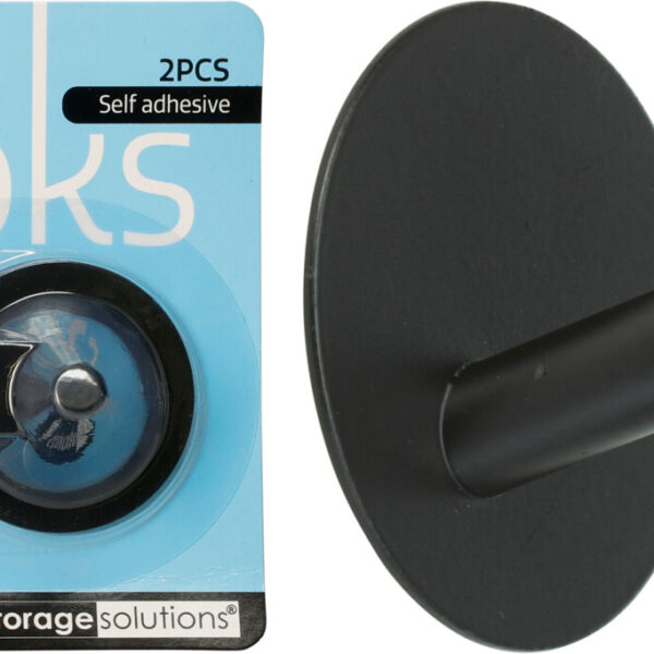 Ophanghaakjes RVS 2 stuks - mart zwart