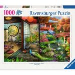 Puzzel 1000 stukjes Theehuis in Japanse tuin