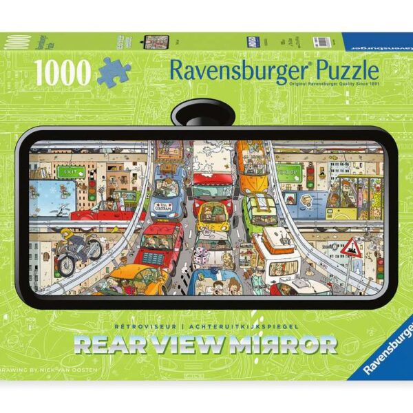 Puzzel 1000 st. Comic Rear View Mirror - Verkeerschaos
