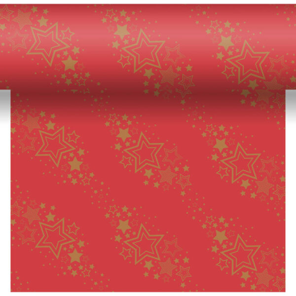 Duni tafellaken Holiday Star Red 138x220cm