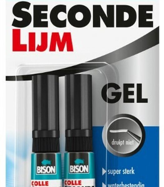 Bison Secondelijm Gel 3g tube kaart 1+1