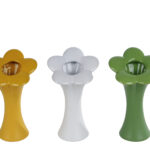 Vaas Bloem M groen/geel/wit a3 aardew 11x9,5x20cm