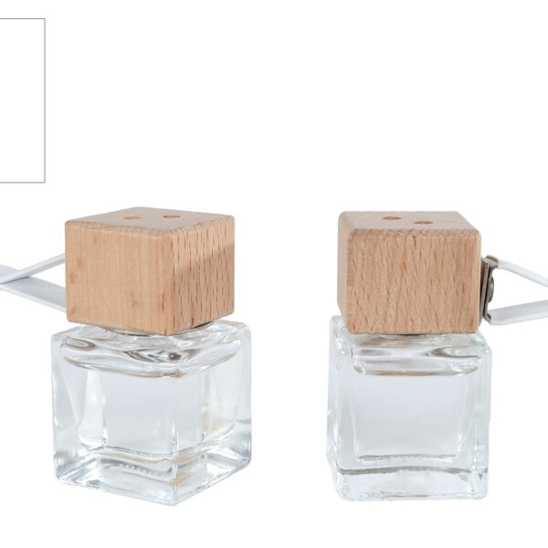Diffuserset "Aroma Art" car clip a4 glas/hout 3,5x3,5x5cm