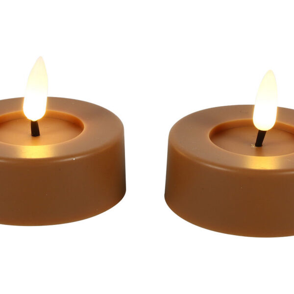 Countryfield LED Theelicht Maxi rustiek 2 stuks - amber