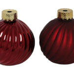 Countryfield Kerstbal ro Stripe a2 d.rood Ø10cm