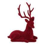 Countryfield Hert zittend gevlokt Mea S rood 20x10x24cm