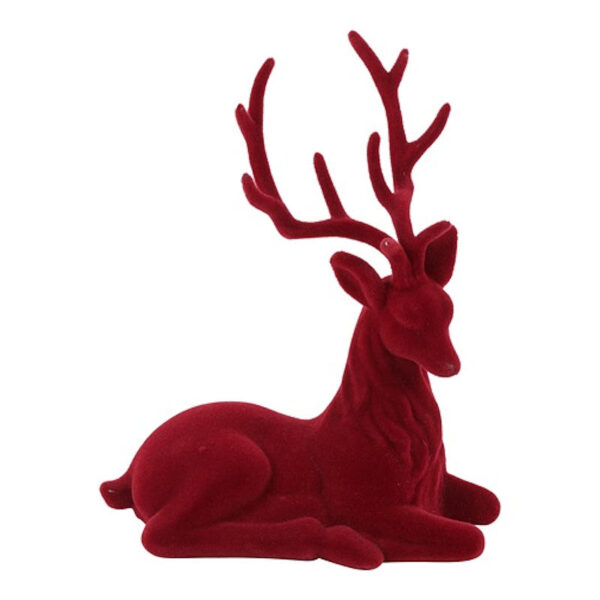 Countryfield Hert zittend gevlokt Mea S rood 20x10x24cm