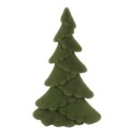 Countryfield Kerstboom ovaal gevlokt Mea S groen 10x10x16cm