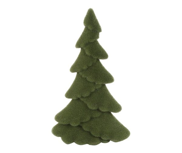 Countryfield Kerstboom ovaal gevlokt Mea S groen 10x10x16cm