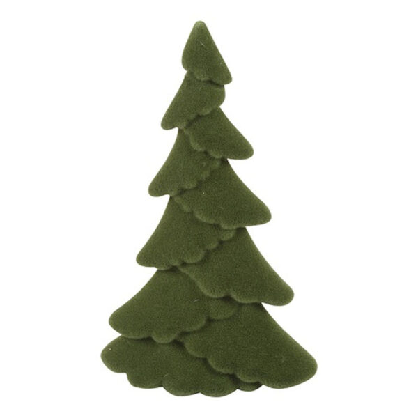 Countryfield Kerstboom ovaal gevlokt Mea M groen 13x13x24cm