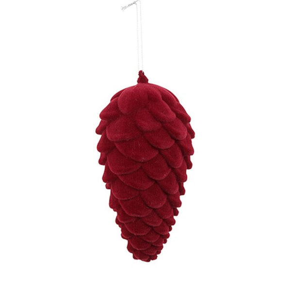 Countryfield Dennenappel Flocked Mea S rood 8x8x20cm