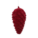 Countryfield Dennenappel Flocked Mea M rood 10x10x24cm