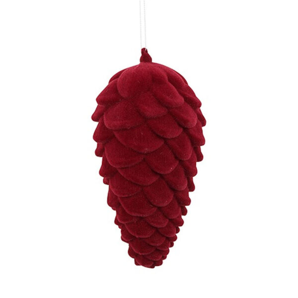 Countryfield Dennenappel Flocked Mea M rood 10x10x24cm