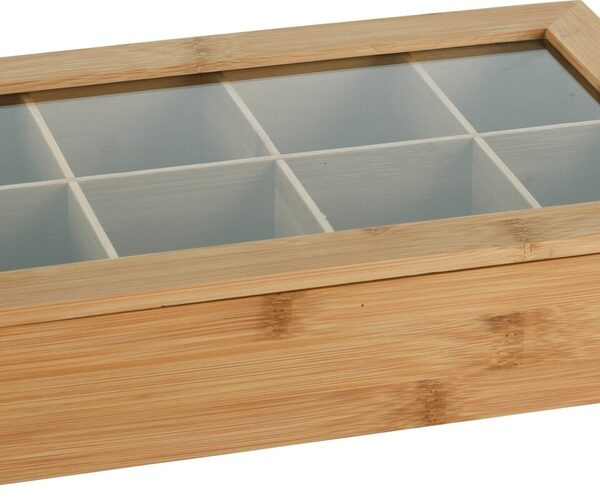 Theedoes Bamboe 8 vaks 32x20x6,5cm