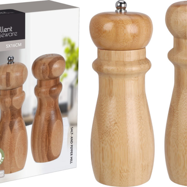 Bamboo Peper en zoutmolen set 16cm