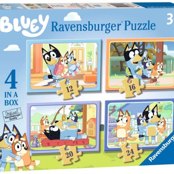 4 puzzels 12+16+20+24 stukjes - Bluey