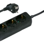 Grundig tafelcontactdoos 3-voud RA 1,5m - zwart