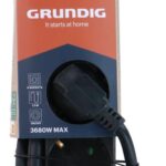 Grundig tafelcontactdoos 6-voud RA+SCH 1,5m - zwart