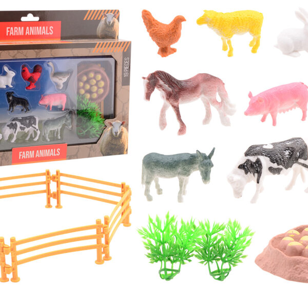 Animal World - Boerderij dieren speelset 19-delig in doos