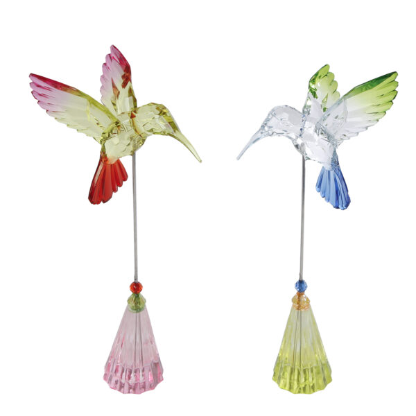 Sculptuur Kolibrie o/steel multicolor a2 acryl 16x6x6,5cm