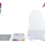 Glamour lichtbord hart 16cm met usb aansluiting en 7 stiften