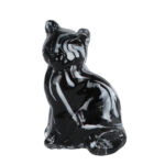 Sculptuur Kat grijs/zwart glas 6,5x5x10cm
