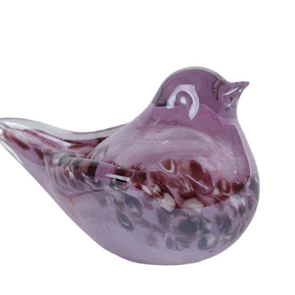 Sculptuur Bird paars glas 13x7,5x8cm