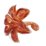 Sculptuur Blad amber glas 14x14x11cm