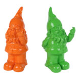 Spaarpot Kabouter oranje/groen a2 polystone 7x6x20cm